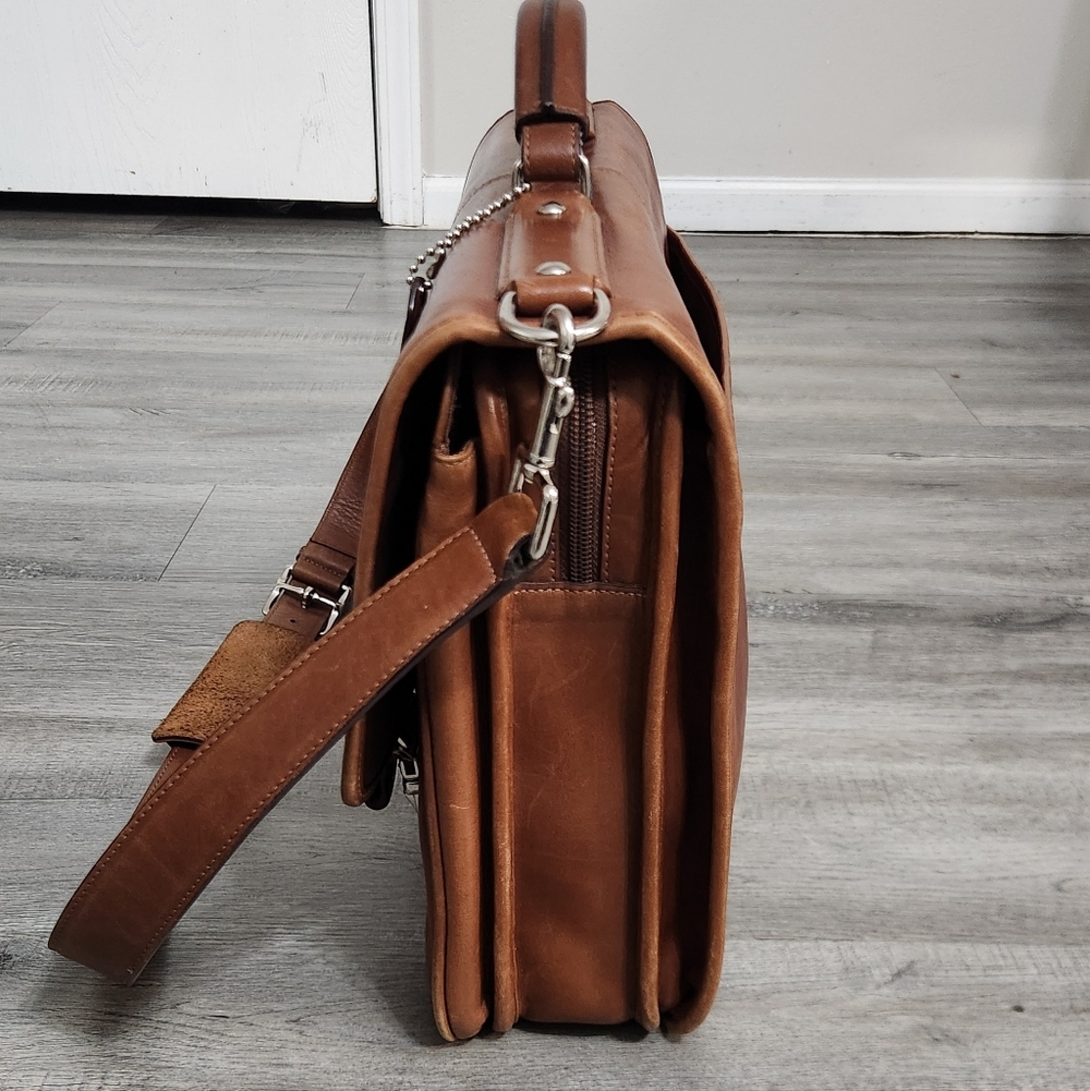 Vintage Coach Classic Brown Leather Briefcase/Carryon Bag - Picture 8 of 16